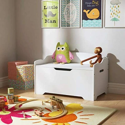 Image of Walgreen® Mamakid Wooden Toy Organizer Storage Chest Ottoman Box and Sitting Bench White