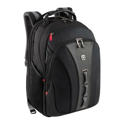 Image of Wenger Legacy Laptop Backpack, Fits up to 16″ Laptop, 21 l, Unisex, Ideal for Business Uni School Travel, Black/Grey