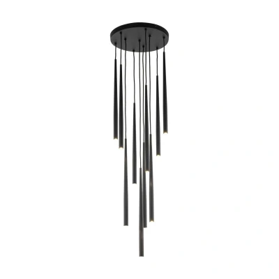 Image of Piano Cluster Pendant Ceiling Light Black 10xG9
