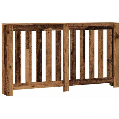 Image of vidaXL Radiator Cover Old Wood 149x20x82 cm Engineered