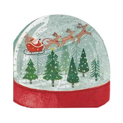 Image of Ginger Ray Snow Globe Paper Party Napkins Tableware, 16 Pack