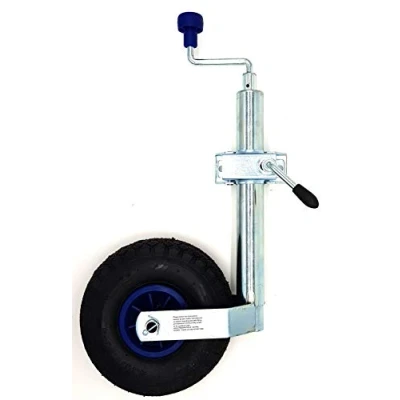 Image of leisure MART Trailer caravan Pneumatic Jockey Wheel 48mm and split clamp Pt no. LMX2402