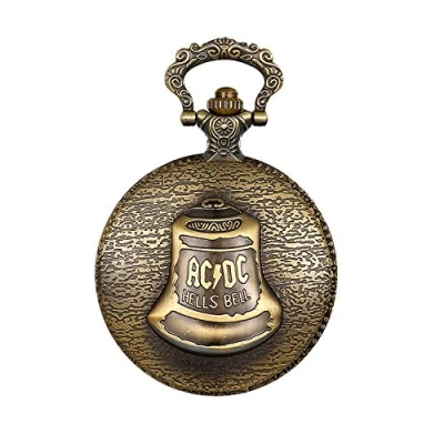 Image of JewelryWe Men Women Pocket Watch Hells Bell Pattern Quartz Retro Classic Pendant Necklace Watches with Chain