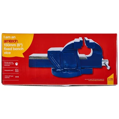 Image of Amtech D4200 150mm (6&quot;) Fixed Bench vice with Anvil