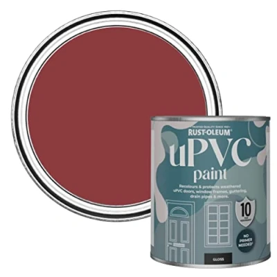 Image of Rust Oleum Red uPVC Door and Window Paint In Gloss Finish Empire 750ml