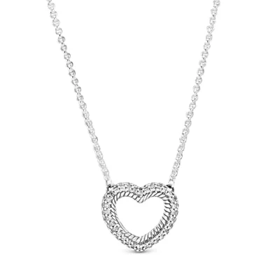 Image of PANDORA Sterling Silver Icons Pendant Necklace with Cubic Zirconia 45cm, 45 cm, Metal,