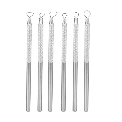 Image of PUSOKEI 6Pcs/Set Carving Scraper Ceramic Detail Tools, Aluminium Alloy Engraving Carving, Clay Pottery Sculpting Tool Set