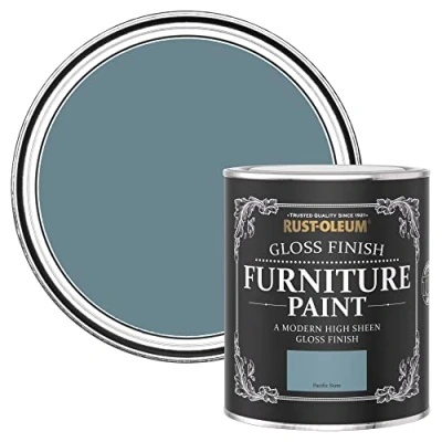 Image of Rust Oleum Blue Furniture Paint in Gloss Finish Pacific State 750ml