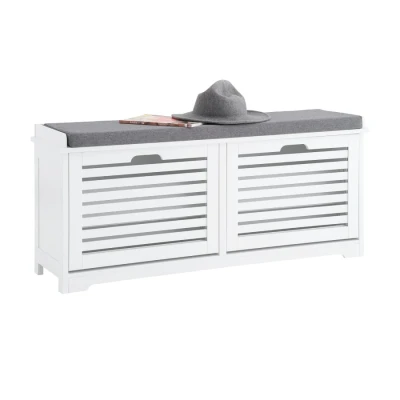 Image of Hallway Bench Shoe Rack Cabinet with Seat Cushion,FSR184 W Sobuy