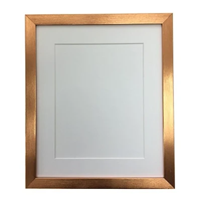 Image of FRAMES BY POST 0.75 Inch Bronze Picture Photo Frame With White Mount 10 x 8 Image Size 6 Plastic Glass