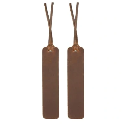 Image of Londo Genuine Leather Handmade Bookmark (Set of 2) (Camel, Knotted)