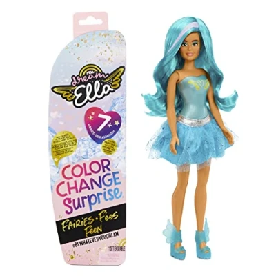 Image of MGA’s Dream ella 578017EUC dream,dream Colour Change Fairies Collectable Toy for Kids UNbox a 29cm Doll &amp; 7 Surprises Includes Wig, Skirt, Boots More Toddlers Ages 3 Years Plus, Teal