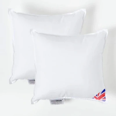 Image of HOMESCAPES 2 Pack Luxury Super Microfibre Cushion Inserts 30cm x (12 12) Perfect Bounce Back and Soft Cover Generously Filled Inner Pads Hypoallergenic Filler Handmade Machine Washable