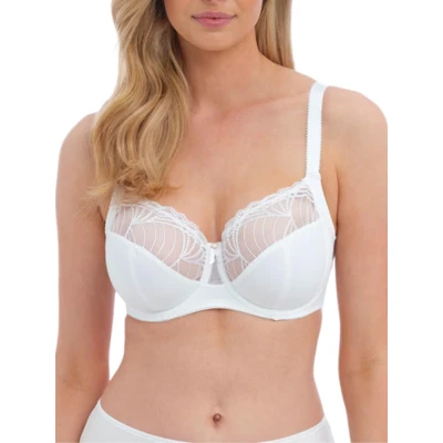 Image of Fantasie Women&#039;s Adelle Underwire Side Support Bra Full Coverage, Sheer, White, 32H US