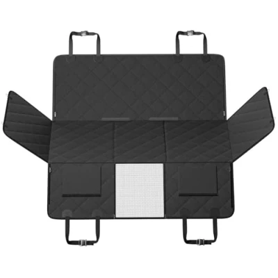 Image of VEVOR Back Seat Extender for Dogs,Dog Hammock Car seat, Dog Cover with Hard Bottom Bed 53&quot;x24.8&quot;,Supports 350lb Mesh Window and Storage Pocket Car, SUV,Truck