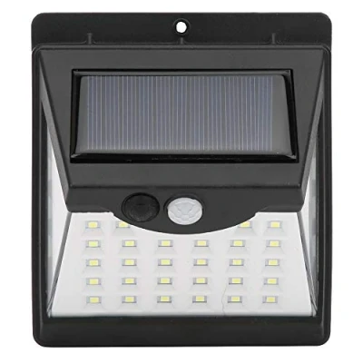 Image of Solar‑Powered 40LED Solar Wall Light, Waterproof Lamp, Black Garden Front Door for Outdoor Yard