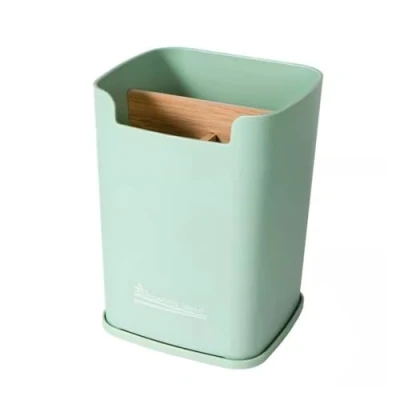 Image of Nff Utensil Holder, Kitchen Countertop Holder With 3 CompartmentsLarge Cutlery Draining Rack Storage, 12.8x12x18cm(Color:Light Green)