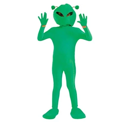 Image of Fun Shack Green Alien Costume Kids, Boys and Girls for Kids Small