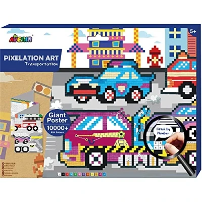 Image of Avenir CH191596 Pixelation Art Transportation, Multicoloured, Mittel