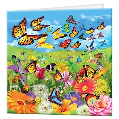 Image of 3D LiveLife Greeting Card Butter Flutter from Deluxebase. Lenticular Blank Cards with Envelopes. Butterfly All Occasion Featuring Original Artwork by Michael Searle.
