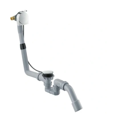 Image of hansgrohe Exafill S complete set bath filler, waste and overflow for standard tubs, chrome, 58113000