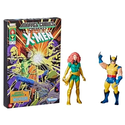 Image of Set of 2 Figuras Phoenix And Wolverine Retro Marvel Legends 9 cm