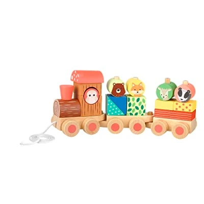 Image of Orange Tree Toys Woodland Animal Wooden Puzzle Train