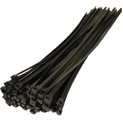 Image of Cable Zip Ties Black Heavy Duty 300mm x 4.8mm 100 Pack, Tie Wraps, Tie, Twist Wire, Long Thick Strong Zipties Self Locking Nylon