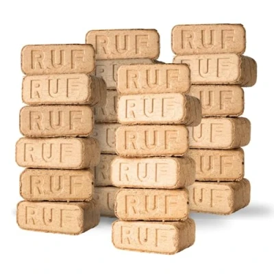 Image of Carbeth Plants RUF Briquettes x 24 (20kg) Heat Bricks Eco Friendly Organic Recycled Compressed Wood Fire Blocks For Stoves, Log Burners, Pits, BBQs &amp; Open Fires Up to 3hr Burn Time
