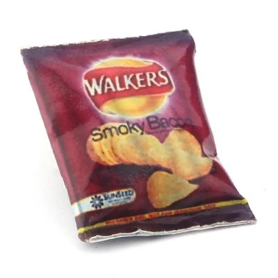 Image of MyTinyWorld 4 x Dolls House Miniature Walkers Smokey Bacon Crisps