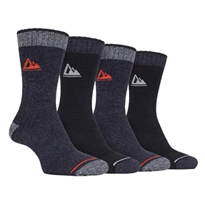 Image of Storm Bloc 4 Pairs Mens Cushioned Anti Blister Breathable Ribbed Hiking Socks with Arch Support (6 11 uk, SBMS033BLK)