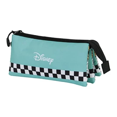 Image of Disney Mickey Mouse Squares FAN Triple Pencil Case 2.0, Blue, 23 x 11 cm
