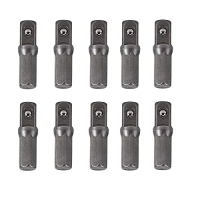 Image of NC 10pcs Impact Socket Adapter Converter 1/4&#039; Hex Shank to Square Drive 25mm for and Ratchet Wrenches