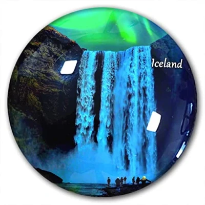 Image of Iceland Fridge Magnet Refrigerator Stickers Decorative Travel Souvenir Crystal Glass