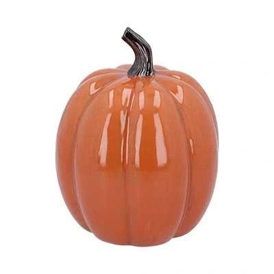 Image of Gisela Graham Ceramic Orange Pumpkin Ornament Extra Large