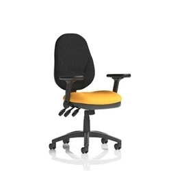 Image of Eclipse Plus XL Operator Chair Senna Yellow Adjustable Folding Arms