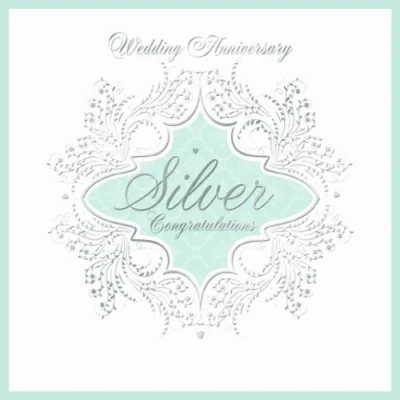Image of 25th Silver Wedding Anniversary Invitations (Pack of 6 Quality Cards &amp; Envelopes)
