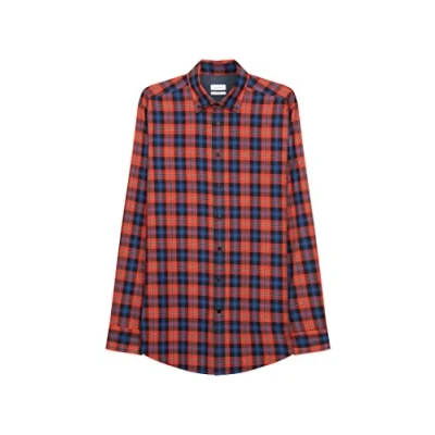 Image of Seidensticker Men&#039;s Standart Kesim Uzun Kollu Fitilli Kumaş Shirt, Orange, L/4XL