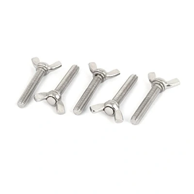 Image of Sourcingmap M8 x 45mm 304 Stainless Steel Wing Butterfly Thumb Screw Silver Tone 5pcs