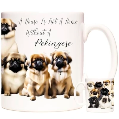Image of KAZMUGZ Pekingese Mug, a House is not Home Without Pekingese. Coffee Mug. 11oz Ceramic Tea or Hot Chocolate
