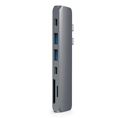 Image of SATECHI Type C Pro Hub Adapter with USB PD (40 Gbps), 4K HDMI, Data, SD/Micro Card Reader, 3.0 For M2/ M1 MacBook Pro/Air (Space Gray)