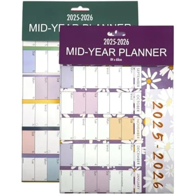 Image of 2024 2025 Large A1 Academic Mid Year Wall Planner, Calendar (Random Colour 3921)