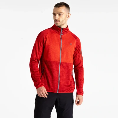 Image of Dare 2b Men&#039;s Knitted Torrek Mountain Zip Through Fleece Danger Red