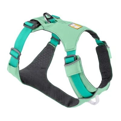 Image of RUFFWEAR Hi &amp; Light Dog Harness, No Pull Harness for Dogs Small, Medium Large XL. Fully Adjustable Lightweight Harnesses with Aluminium Lead Attachment Portal ID Bag, Sage Green (XXS, 33 43cm)