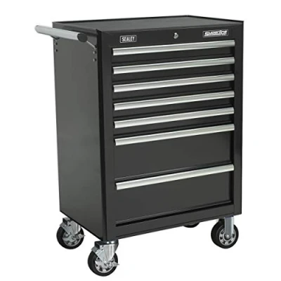 Image of Sealey Superline Pro Rollcab 7 Drawer with Ball Bearing Slides, Black