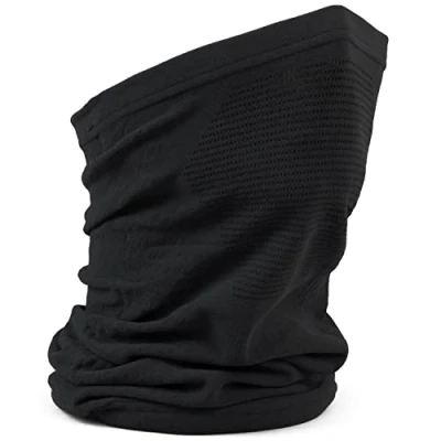 Image of GripGrab Freedom Seamless Warp Knitted Cycling Neckwarmer Warm Winter Breathable Multifunctional Tube Scarf, Black