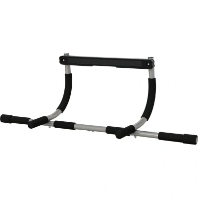 Image of HOMCOM Pull up Bar for Doorway, Home Fitness Door Horizontal Push Indoor Gym Upper Body Workout, Grey