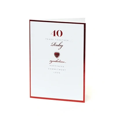 Image of 40th Anniversary Card Wedding for Couple 40 Year Ruby