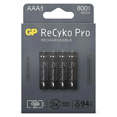 Image of GP ReCyko+ PRO 2900434360001 AAA Micro Battery Pack of 4