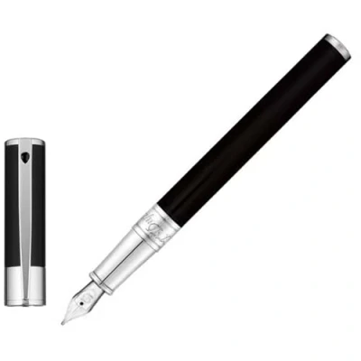Image of S.T. Dupont D Initial Fountain Pen Black/Chrome,D 260203